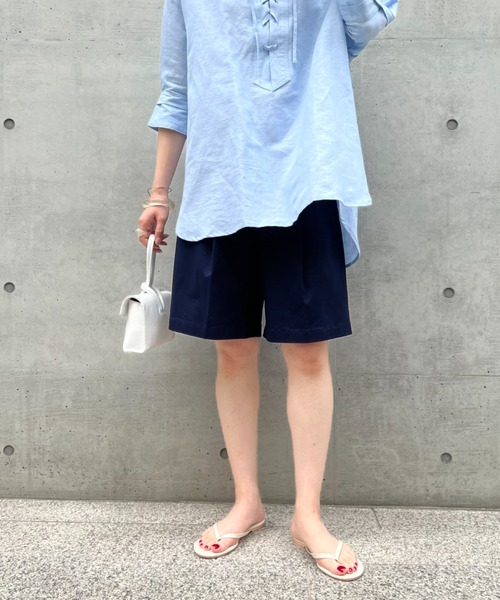 Doux archives(ドゥアルシーヴ)の「チノストレッチハーフパンツ(チノパンツ・レディース・ネイビー/オフホワイト/キャメル・SMALL/MEDIUM)」の15枚目の写真