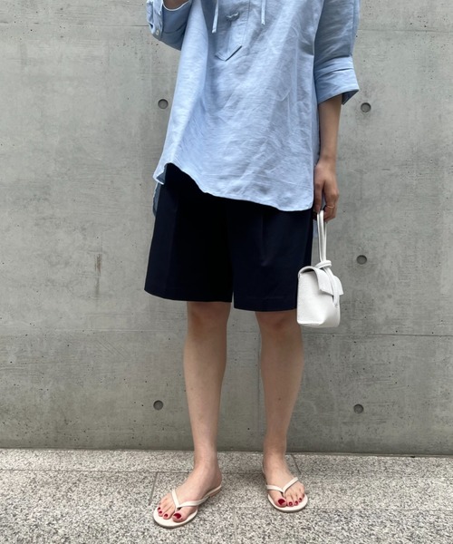 Doux archives(ドゥアルシーヴ)の「チノストレッチハーフパンツ(チノパンツ・レディース・ネイビー/オフホワイト/キャメル・SMALL/MEDIUM)」の17枚目の写真