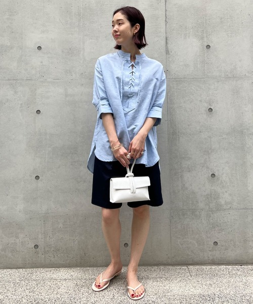 Doux archives(ドゥアルシーヴ)の「チノストレッチハーフパンツ(チノパンツ・レディース・ネイビー/オフホワイト/キャメル・SMALL/MEDIUM)」の10枚目の写真