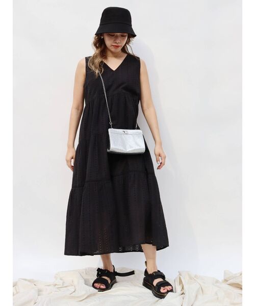 EVRIS（エヴリス）の「コットンレースティアードワンピ（ワンピース・レディース・ホワイト/ブラック/グリーン・FREE）」の11枚目の写真