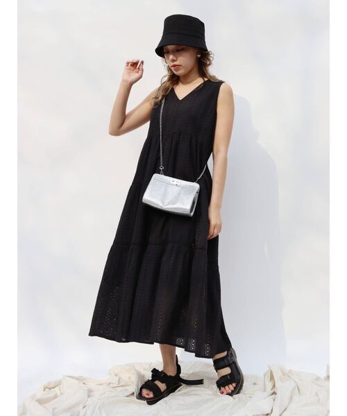 EVRIS（エヴリス）の「コットンレースティアードワンピ（ワンピース・レディース・ホワイト/ブラック/グリーン・FREE）」の13枚目の写真