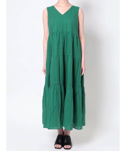 EVRIS（エヴリス）の「コットンレースティアードワンピ（ワンピース・レディース・ホワイト/ブラック/グリーン・FREE）」の18枚目の写真