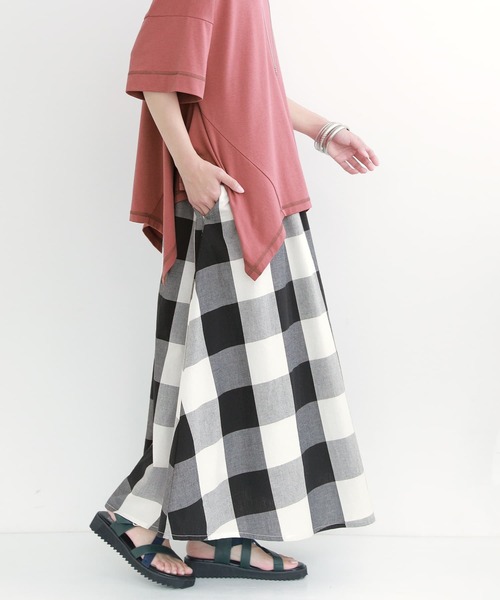 osharewalker（オシャレウォーカー）の「【廃盤】『ブロックチェックフレアスカート』（スカート・レディース・グリーン/ブラック・FREE）」の9枚目の写真