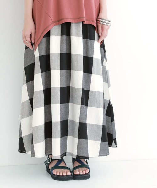 osharewalker（オシャレウォーカー）の「【廃盤】『ブロックチェックフレアスカート』（スカート・レディース・グリーン/ブラック・FREE）」の8枚目の写真