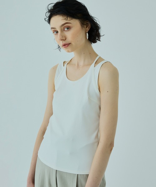 UNITED TOKYO（ユナイテッドトウキョウ）の「バッククロスキャミソール（キャミソール・レディース・ホワイト/ブラック・FREE）」の20枚目の写真