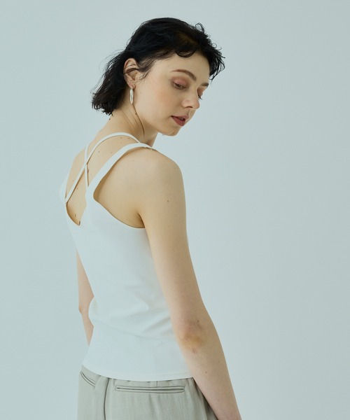UNITED TOKYO（ユナイテッドトウキョウ）の「バッククロスキャミソール（キャミソール・レディース・ホワイト/ブラック・FREE）」の17枚目の写真