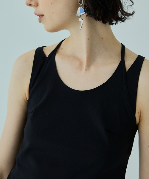 UNITED TOKYO（ユナイテッドトウキョウ）の「バッククロスキャミソール（キャミソール・レディース・ホワイト/ブラック・FREE）」の7枚目の写真