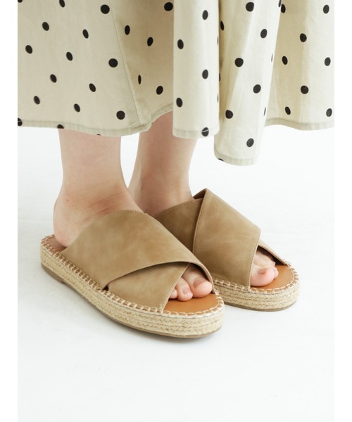 Samansa Mos2（サマンサ モスモス）の「ジュートソールサンダル（サンダル・レディース・ベージュ/パープル・MEDIUM/LARGE）」の2枚目の写真