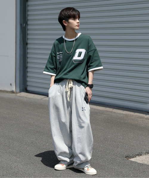 neos（ネオス）の「【neos -addictive design-】ルーズシルエット サガラ刺繍 ロゴ ハーフスリーブ リンガー Tシャツ（Tシャツ/カットソー・メンズ・ブラック/オレンジ/ブルー/グリーン・MEDIUM/LARGE）」の6枚目の写真