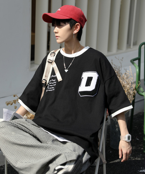 neos（ネオス）の「【neos -addictive design-】ルーズシルエット サガラ刺繍 ロゴ ハーフスリーブ リンガー Tシャツ（Tシャツ/カットソー・メンズ・ブラック/オレンジ/ブルー/グリーン・MEDIUM/LARGE）」の10枚目の写真