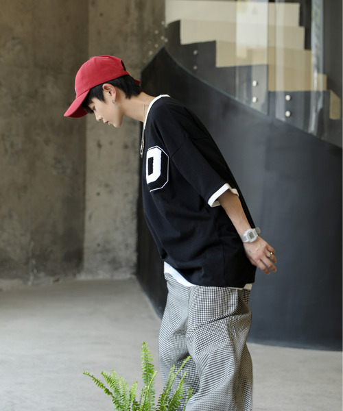 neos（ネオス）の「【neos -addictive design-】ルーズシルエット サガラ刺繍 ロゴ ハーフスリーブ リンガー Tシャツ（Tシャツ/カットソー・メンズ・ブラック/オレンジ/ブルー/グリーン・MEDIUM/LARGE）」の12枚目の写真