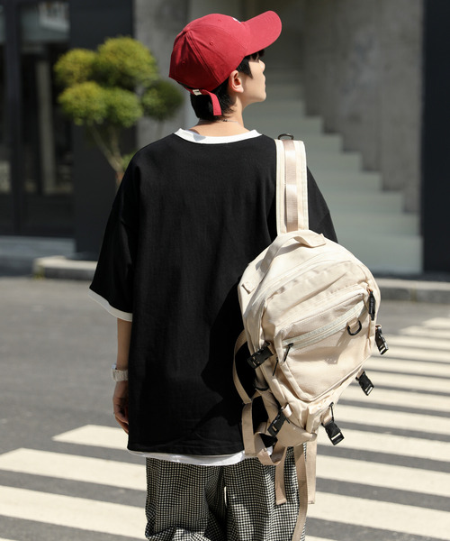 neos（ネオス）の「【neos -addictive design-】ルーズシルエット サガラ刺繍 ロゴ ハーフスリーブ リンガー Tシャツ（Tシャツ/カットソー・メンズ・ブラック/オレンジ/ブルー/グリーン・MEDIUM/LARGE）」の13枚目の写真