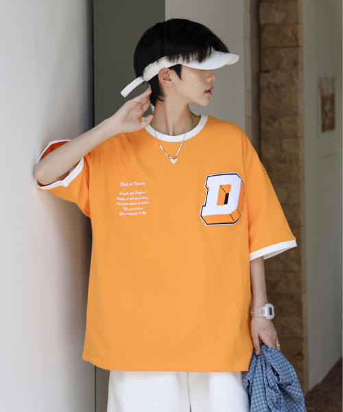 neos（ネオス）の「【neos -addictive design-】ルーズシルエット サガラ刺繍 ロゴ ハーフスリーブ リンガー Tシャツ（Tシャツ/カットソー・メンズ・ブラック/オレンジ/ブルー/グリーン・MEDIUM/LARGE）」の20枚目の写真