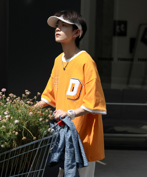 neos（ネオス）の「【neos -addictive design-】ルーズシルエット サガラ刺繍 ロゴ ハーフスリーブ リンガー Tシャツ（Tシャツ/カットソー・メンズ・ブラック/オレンジ/ブルー/グリーン・MEDIUM/LARGE）」の22枚目の写真