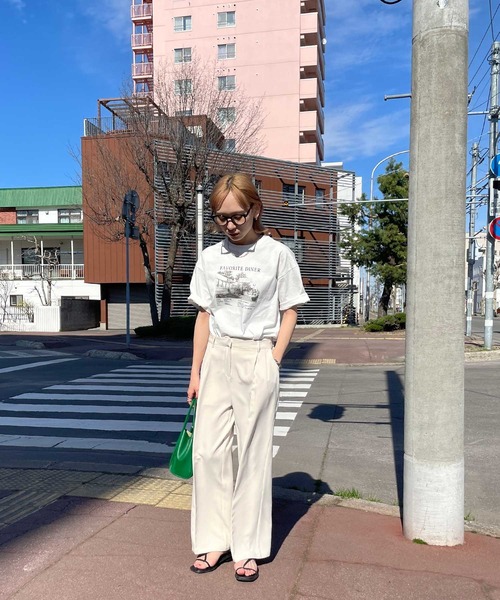 Chillfar(チルファー)の「アソートヴィンテージTシャツ/コットン100%(Tシャツ/カットソー・レディース・ホワイト/ネイビー/クリーム/オートミール/チャコール/グレー系/グレー系1/ベージュ系/アイボリー系/アイボリー系1/アイボリー系2・FREE)」の15枚目の写真