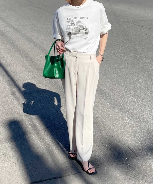Chillfar(チルファー)の「アソートヴィンテージTシャツ/コットン100%(Tシャツ/カットソー・レディース・ホワイト/ネイビー/クリーム/オートミール/チャコール/グレー系/グレー系1/ベージュ系/アイボリー系/アイボリー系1/アイボリー系2・FREE)」の16枚目の写真
