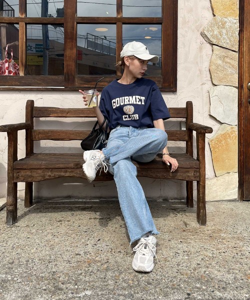 Chillfar(チルファー)の「アソートヴィンテージTシャツ/コットン100%(Tシャツ/カットソー・レディース・ホワイト/ネイビー/クリーム/オートミール/チャコール/グレー系/グレー系1/ベージュ系/アイボリー系/アイボリー系1/アイボリー系2・FREE)」の12枚目の写真
