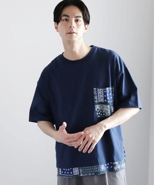 niko and（ニコアンド）の「裾バンダナ切り替えTシャツ（Tシャツ
