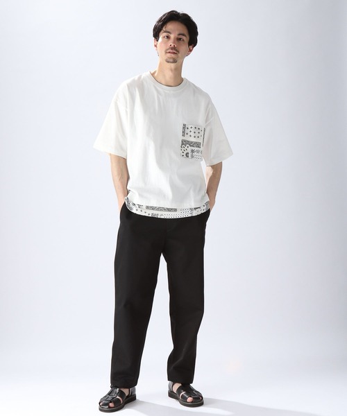 niko and（ニコアンド）の「裾バンダナ切り替えTシャツ（Tシャツ