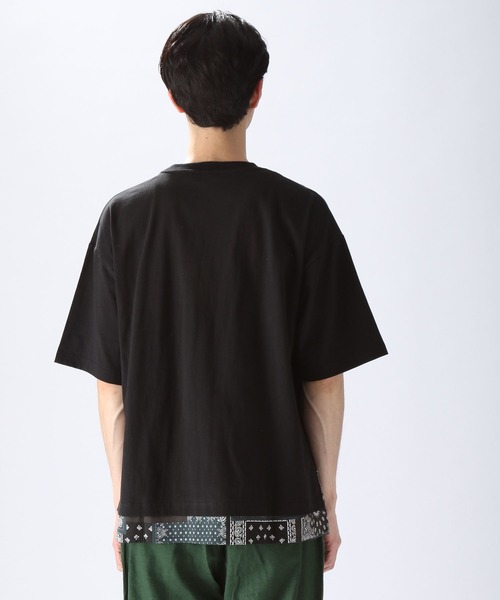 niko and...（ニコアンド）の「裾バンダナ切り替えTシャツ（Tシャツ/カットソー・メンズ・ブラック/ネイビー/オフホワイト・MEDIUM/LARGE）」の15枚目の写真