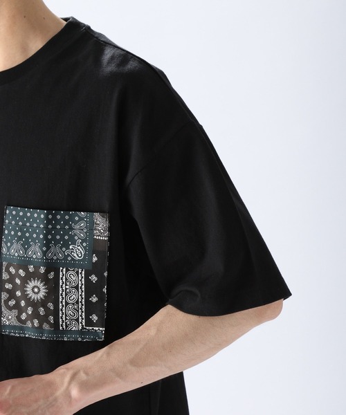 niko and...（ニコアンド）の「裾バンダナ切り替えTシャツ（Tシャツ/カットソー・メンズ・ブラック/ネイビー/オフホワイト・MEDIUM/LARGE）」の18枚目の写真