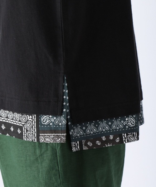 niko and...（ニコアンド）の「裾バンダナ切り替えTシャツ（Tシャツ/カットソー・メンズ・ブラック/ネイビー/オフホワイト・MEDIUM/LARGE）」の19枚目の写真