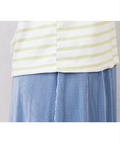 reca(レカ)の「クルーネックリンガーボーダー半袖Tシャツ(Tシャツ/カットソー・レディース・ネイビー/ピンク/グリーン/モカ・FREE)」の12枚目の写真