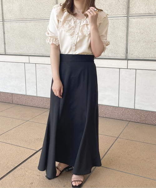 apres jour（アプレジュール）の「パールボタンフリルレースブラウス【ZOZOTOWN限定アイテム】（シャツ/ブラウス・レディース・ブラック/オフホワイト/アイボリー・X-LARGE/フリー）」の20枚目の写真