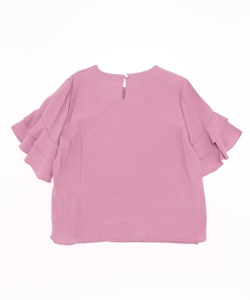 Q（キュー）の「袖フリルブラウス（シャツ/ブラウス・レディース・アイボリー/ラベンダー・MEDIUM）」の5枚目の写真