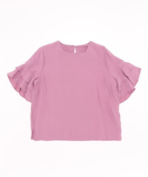 Q（キュー）の「袖フリルブラウス（シャツ/ブラウス・レディース・アイボリー/ラベンダー・MEDIUM）」の3枚目の写真