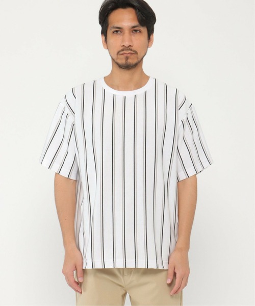 ikka（イッカ）の「ストライプクルーネックTシャツ（Tシャツ