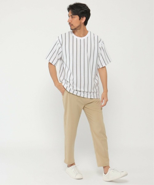 ikka（イッカ）の「ストライプクルーネックTシャツ（Tシャツ