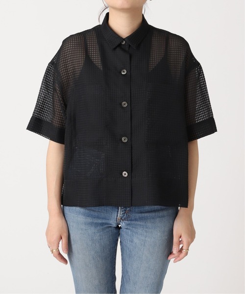 journal standard L'essage(ジャーナルスタンダードレサージュ)の「シアーチェックオープンカラーシャツ(シャツ/ブラウス・レディース・ホワイト/ブラック・FREE)」の8枚目の写真