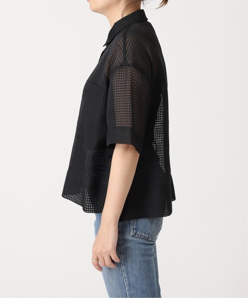 journal standard L'essage(ジャーナルスタンダードレサージュ)の「シアーチェックオープンカラーシャツ(シャツ/ブラウス・レディース・ホワイト/ブラック・FREE)」の11枚目の写真