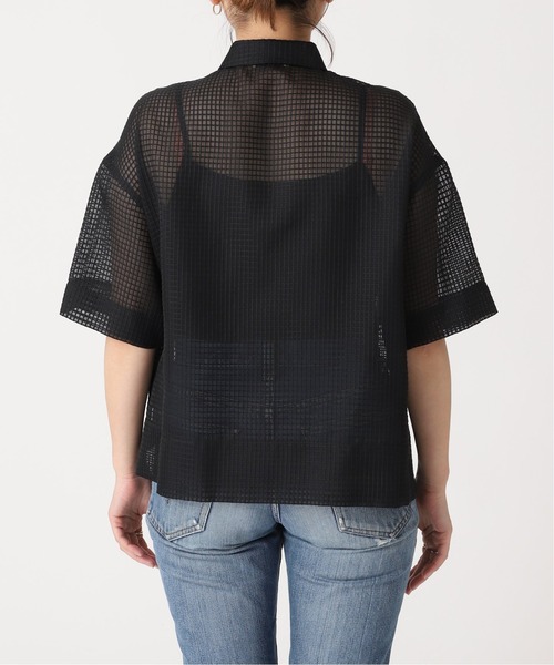 journal standard L'essage(ジャーナルスタンダードレサージュ)の「シアーチェックオープンカラーシャツ(シャツ/ブラウス・レディース・ホワイト/ブラック・FREE)」の17枚目の写真