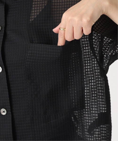 journal standard L'essage(ジャーナルスタンダードレサージュ)の「シアーチェックオープンカラーシャツ(シャツ/ブラウス・レディース・ホワイト/ブラック・FREE)」の12枚目の写真