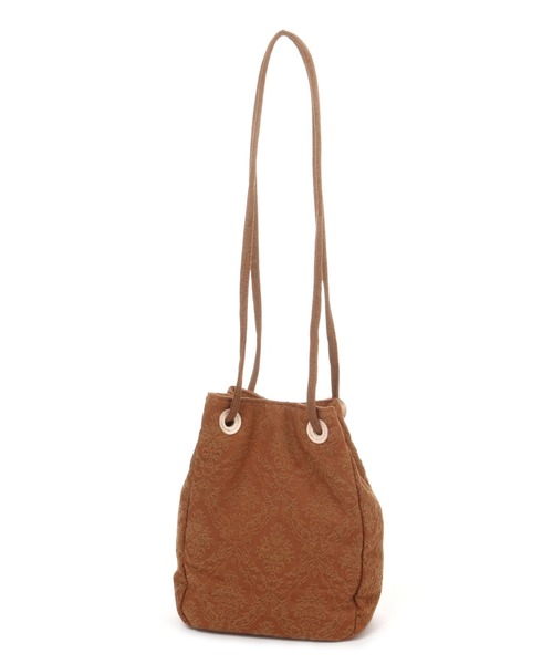 studio CLIP（スタディオクリップ）の「ジャガードアソート巾着バッグ（ショルダーバッグ・レディース・グリーン/キャメル/アイボリー・FREE）」の5枚目の写真