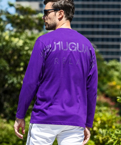 1PIU1UGUALE3 RELAX (ウノピゥウノウグァーレトレ リラックス)の「【WEB・直営店限定】1PIU1UGUALE3 RELAX(ウノピゥウノウグァーレトレ リラックス)バックプリントロゴ ベーシックシルエット 長袖Tシャツ クルーネック カットソー(Tシャツ/カットソー・メンズ・ホワイト/ブラック/パープル/ネイビー/カーキ/ターコイズブルー/トップグレー/ライトピンク/パープル系1/ピンク系1/ネイビー系1/ターコイズブルー系1/カーキ系1/グレー系1/ブラック系1/ホワイト系1・S/M/L/XL/XXL)」の14枚目の写真