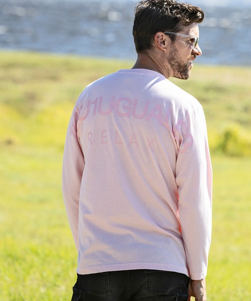 1PIU1UGUALE3 RELAX (ウノピゥウノウグァーレトレ リラックス)の「【WEB・直営店限定】1PIU1UGUALE3 RELAX(ウノピゥウノウグァーレトレ リラックス)バックプリントロゴ ベーシックシルエット 長袖Tシャツ クルーネック カットソー(Tシャツ/カットソー・メンズ・ホワイト/ブラック/パープル/ネイビー/カーキ/ターコイズブルー/トップグレー/ライトピンク/パープル系1/ピンク系1/ネイビー系1/ターコイズブルー系1/カーキ系1/グレー系1/ブラック系1/ホワイト系1・S/M/L/XL/XXL)」の16枚目の写真