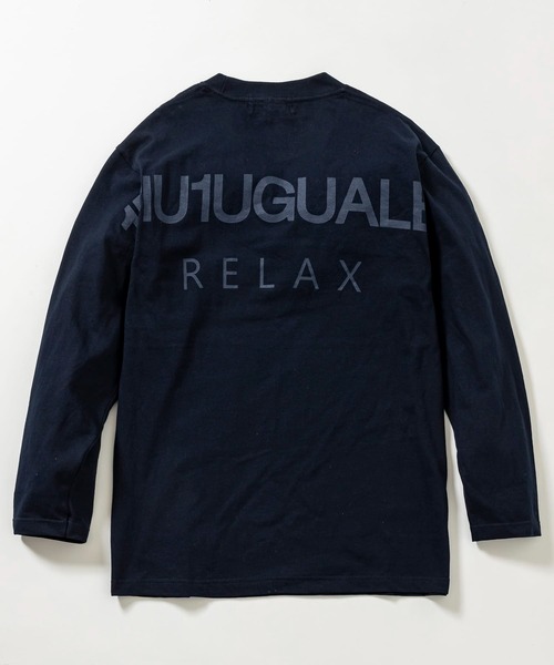 1PIU1UGUALE3 RELAX (ウノピゥウノウグァーレトレ リラックス)の「【WEB・直営店限定】1PIU1UGUALE3 RELAX(ウノピゥウノウグァーレトレ リラックス)バックプリントロゴ ベーシックシルエット 長袖Tシャツ クルーネック カットソー(Tシャツ/カットソー・メンズ・ホワイト/ブラック/パープル/ネイビー/カーキ/ターコイズブルー/トップグレー/ライトピンク/パープル系1/ピンク系1/ネイビー系1/ターコイズブルー系1/カーキ系1/グレー系1/ブラック系1/ホワイト系1・S/M/L/XL/XXL)」の17枚目の写真