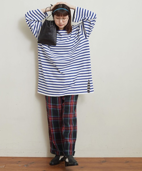 fig Ｌondon（フィグロンドン）の「border big PO（Tシャツ/カットソー・レディース・ネイビー/ブルー・FREE）」の19枚目の写真