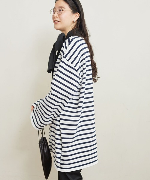 fig Ｌondon（フィグロンドン）の「border big PO（Tシャツ/カットソー・レディース・ネイビー/ブルー・FREE）」の11枚目の写真