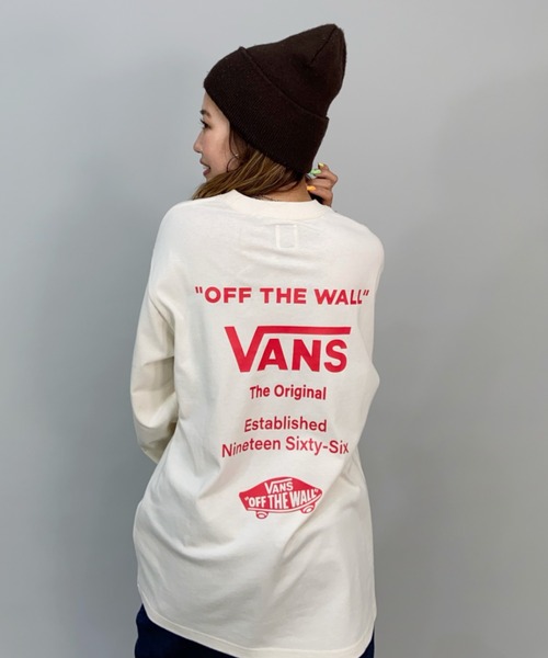 VANS(バンズ)の「【ムラサキスポーツ別注】VANS/バンズ ビッグシルエット/オーバーサイズ/バックプリントロゴTシャツ/ロングスリーブTEE 122K3070123(Tシャツ/カットソー・レディース・ホワイト×ブラック/ホワイト×レッド/ブラック・M/S)」の11枚目の写真