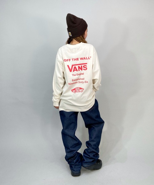 VANS(バンズ)の「【ムラサキスポーツ別注】VANS/バンズ ビッグシルエット/オーバーサイズ/バックプリントロゴTシャツ/ロングスリーブTEE 122K3070123(Tシャツ/カットソー・レディース・ホワイト×ブラック/ホワイト×レッド/ブラック・M/S)」の13枚目の写真