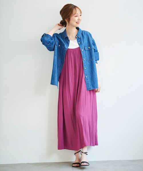 le.coeur blanc（ルクールブラン）の「パールボタンデニムシャツ（シャツ/ブラウス・レディース・ネイビー/ブルー・38）」の22枚目の写真