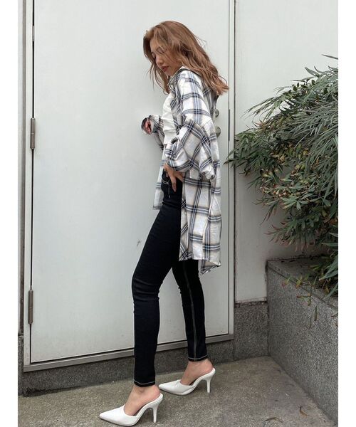 GYDA（ジェイダ）の「original check BIG シャツ（シャツ/ブラウス・レディース・シャーベット/ベージュ/オフホワイト/グリーン・FREE）」の15枚目の写真