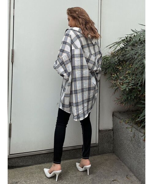 GYDA（ジェイダ）の「original check BIG シャツ（シャツ/ブラウス・レディース・シャーベット/ベージュ/オフホワイト/グリーン・FREE）」の19枚目の写真