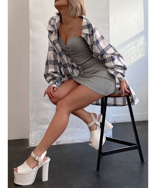 GYDA（ジェイダ）の「original check BIG シャツ（シャツ/ブラウス・レディース・シャーベット/ベージュ/オフホワイト/グリーン・FREE）」の21枚目の写真