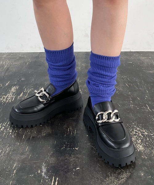 PAGEBOY(ページボーイ)の「チャンキーローファー(ローファー・レディース・ブラック/オフホワイト・MEDIUM/LARGE)」の2枚目の写真