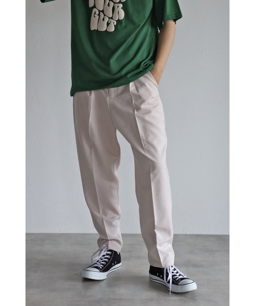 CREARE -LINO-（クレアーレリノ）の「ワンタック テーパードセミワイドパンツ（スラックス・メンズ・ブラック/グリーン/アイボリー・S/M/L）」の20枚目の写真